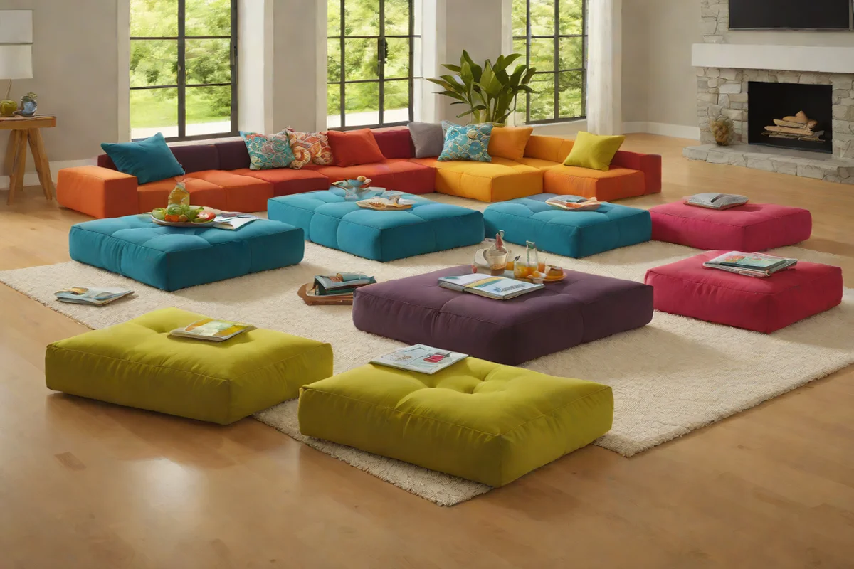 Low-Profile Modular Floor Cushions Low-Profile Modular Floor Cushions - Little Girl Bedroom Decorating Ideas