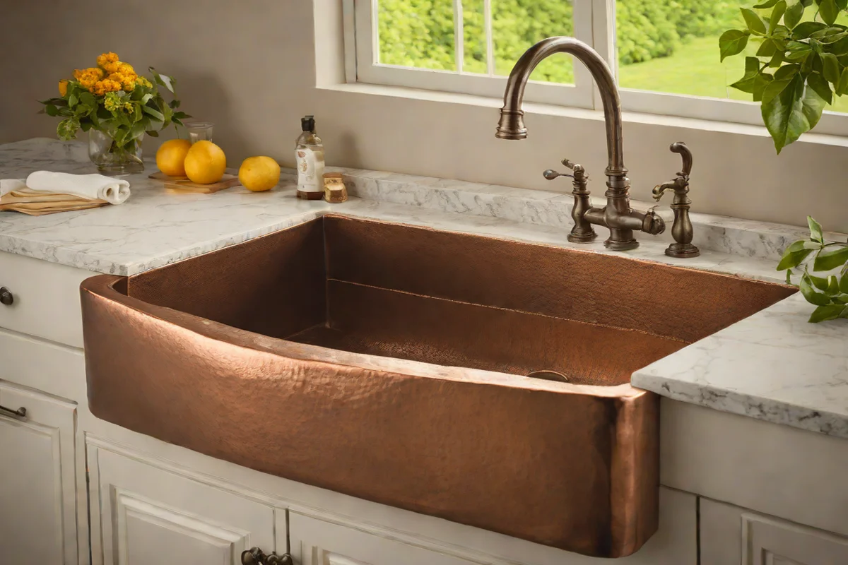 Hand-Hammered Cleft-Face Copper Farmhouse Basins Hand-Hammered Cleft-Face Copper Farmhouse Basins - Luxury Kitchen Faucet & Sink Styles