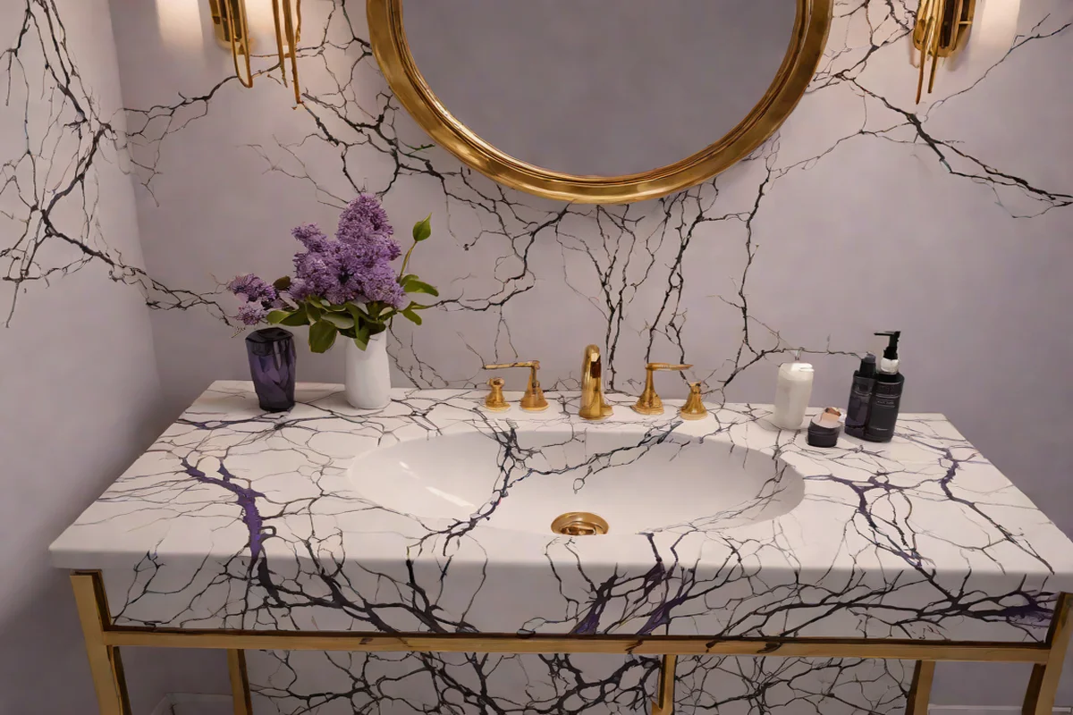 Lilac New York Dramatic Violet Veining - Marble Countertop Inspiration
