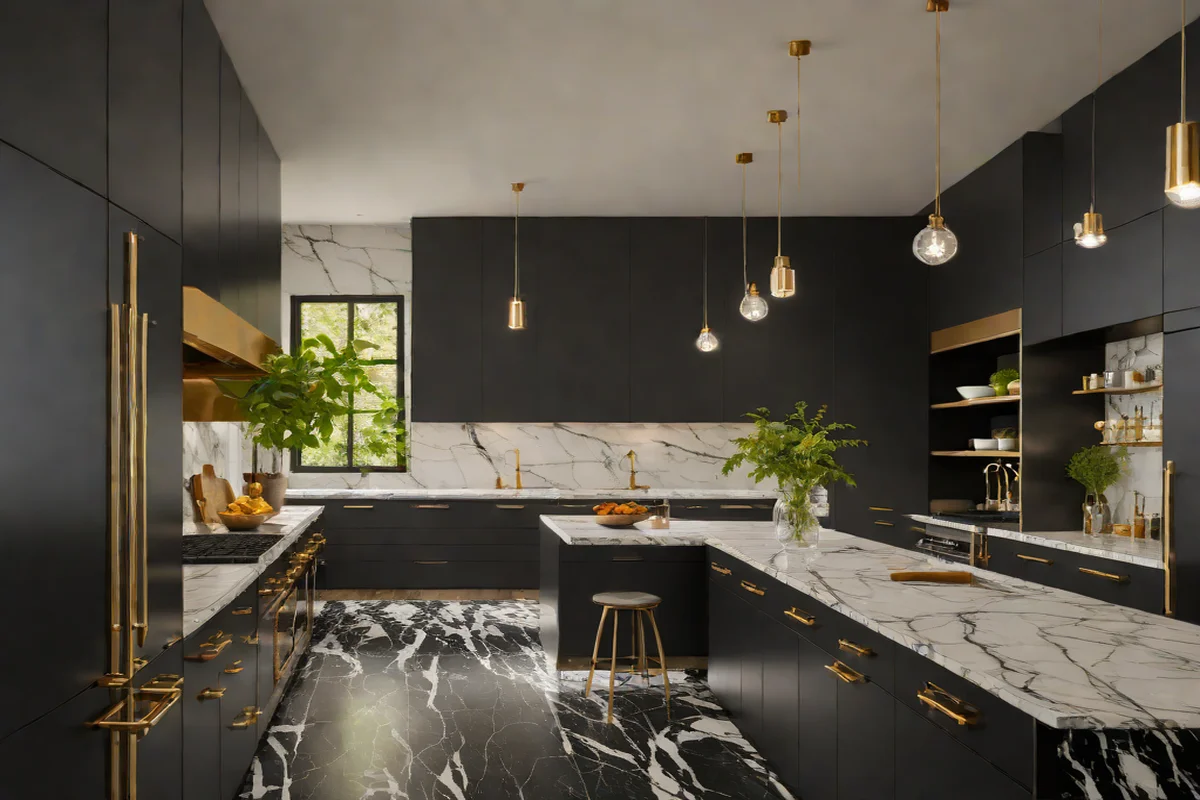 Nero Marquina High-Contrast Galley Runs - Marble Countertop Inspiration