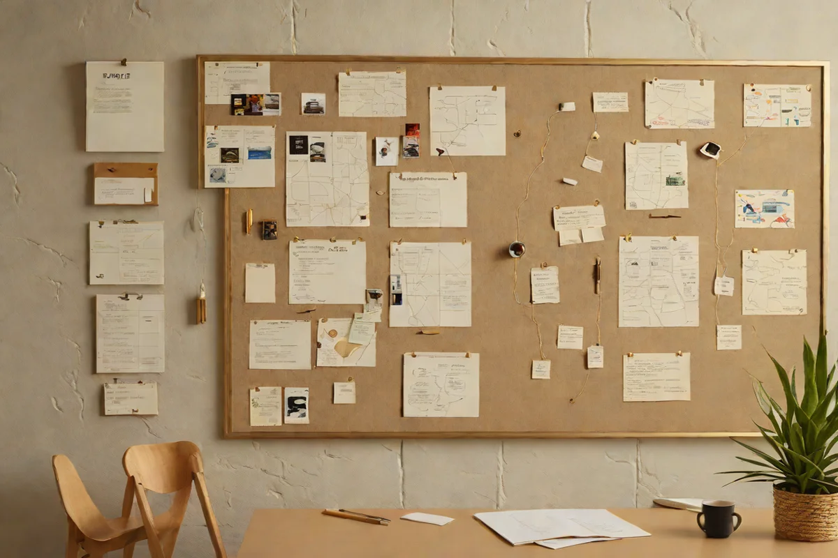 The Analog Sandbox Pinboard Interaction - Mid-Century Modern Home Office