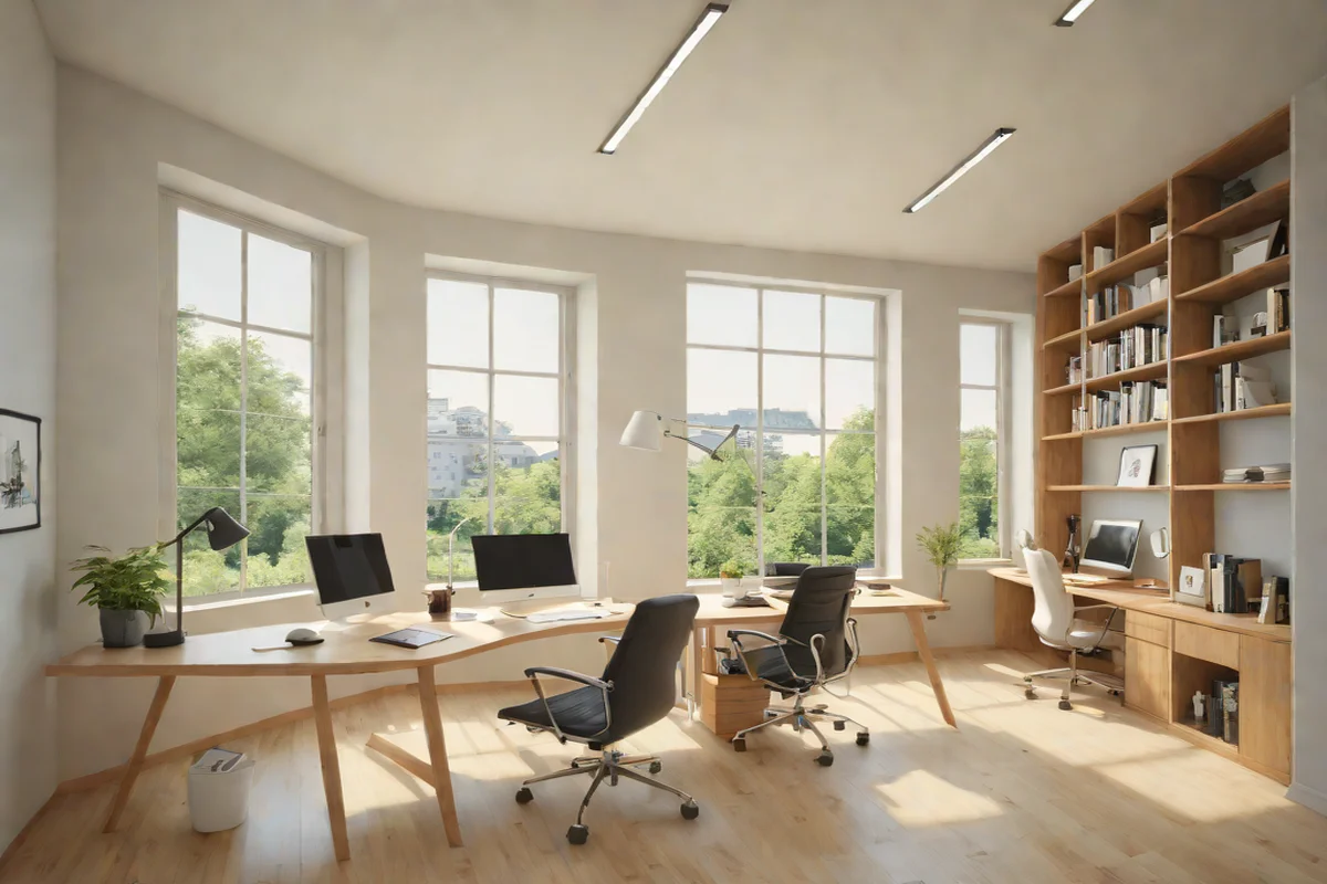 Double the Natural Light with a Mirror Multiplier - Mid-Century Modern Home Office