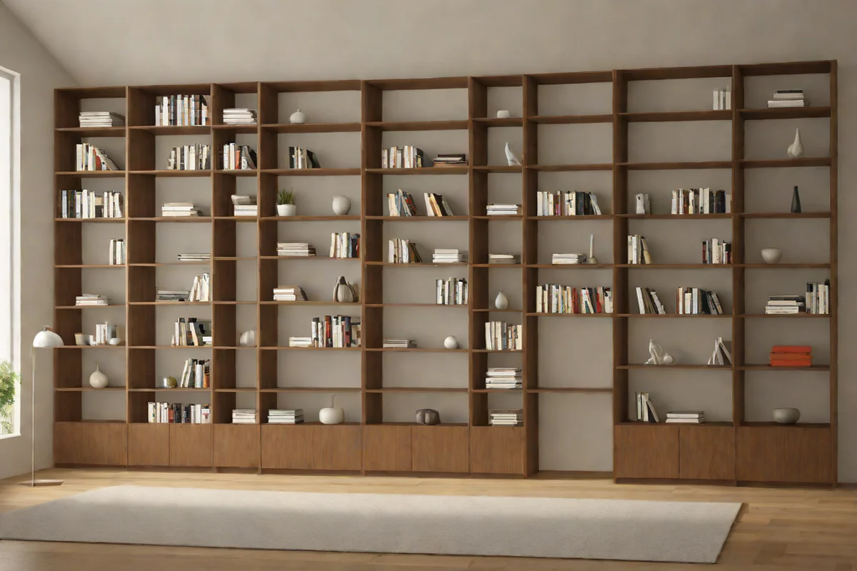 Symmetrical Axial Bookcase Geometry - Mid-Century Modern Home Office