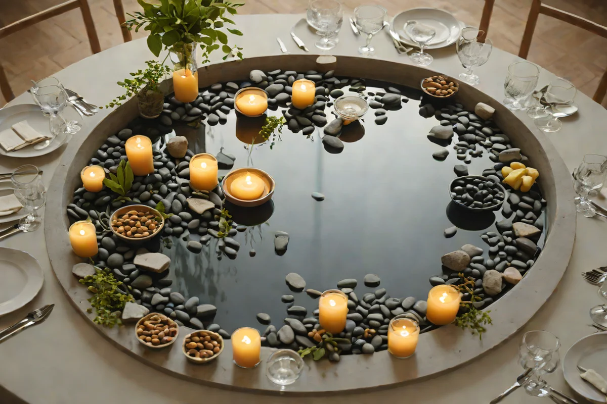 The Circular Geometric Water Mirror Centerpiece The Circular Geometric Water Mirror Centerpiece - Outdoor Dining Area Ideas