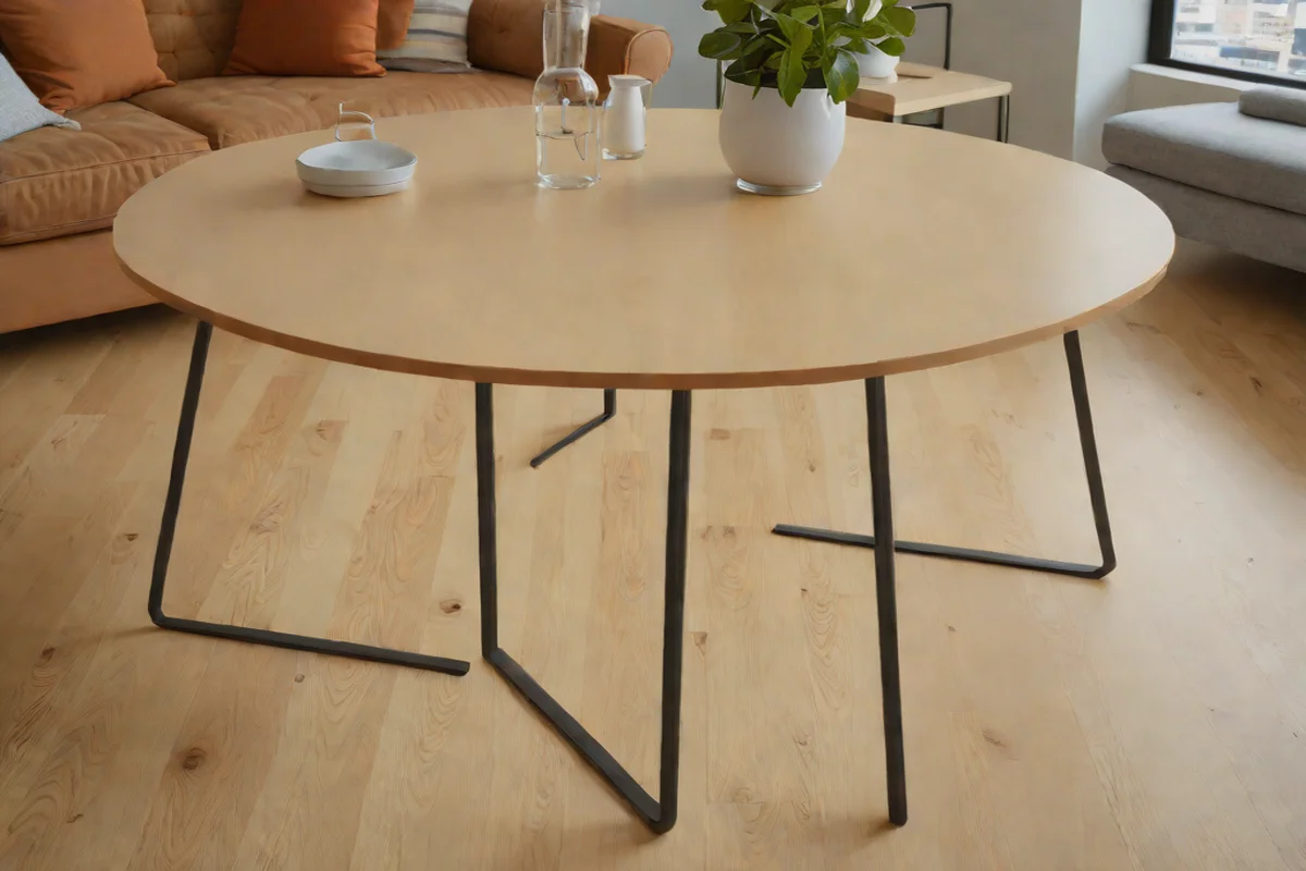 Custom Bentwood Hairpin Leg Circles - Round Wood Dining Table Ideas