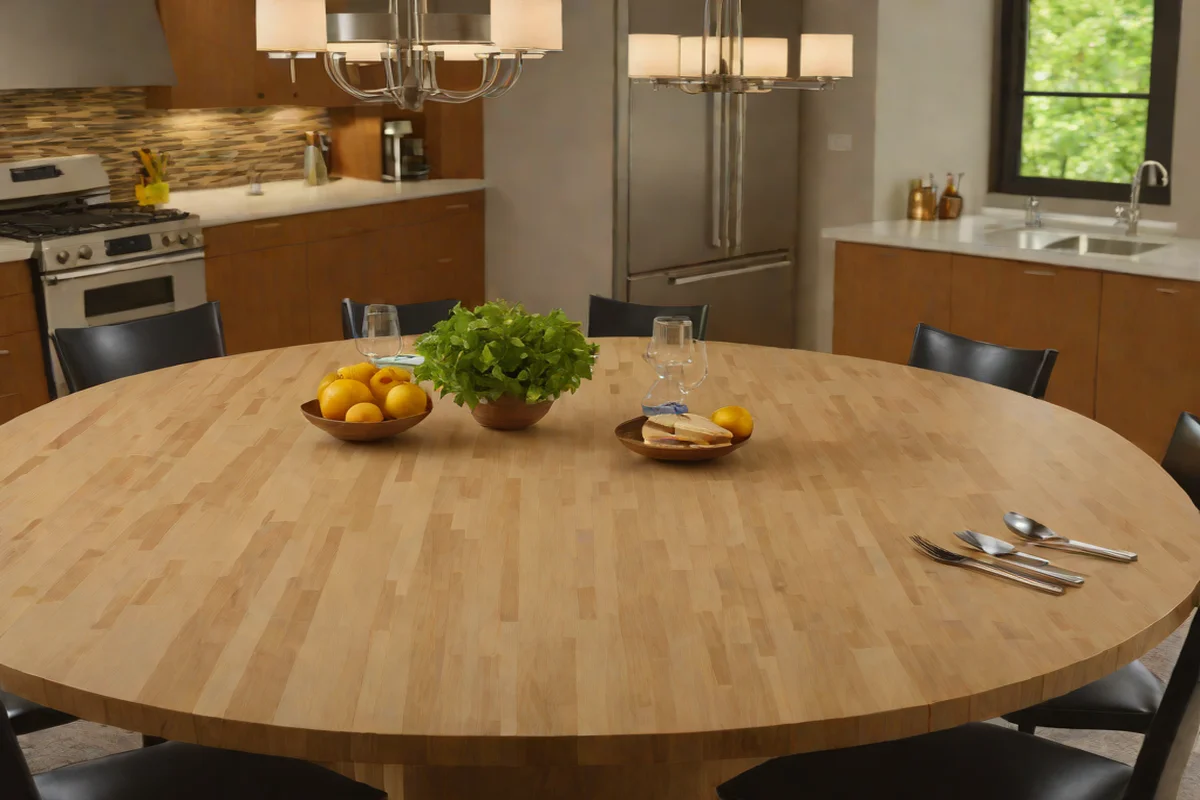 Thick End-Grain Maple Butcher Blocks - Round Wood Dining Table Ideas