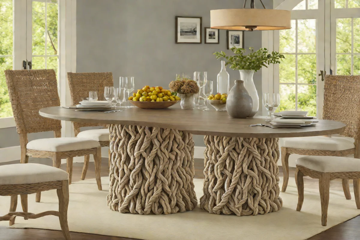 The Nautical Rope-Wrapped Driftwood Circle - Round Wood Dining Table Ideas