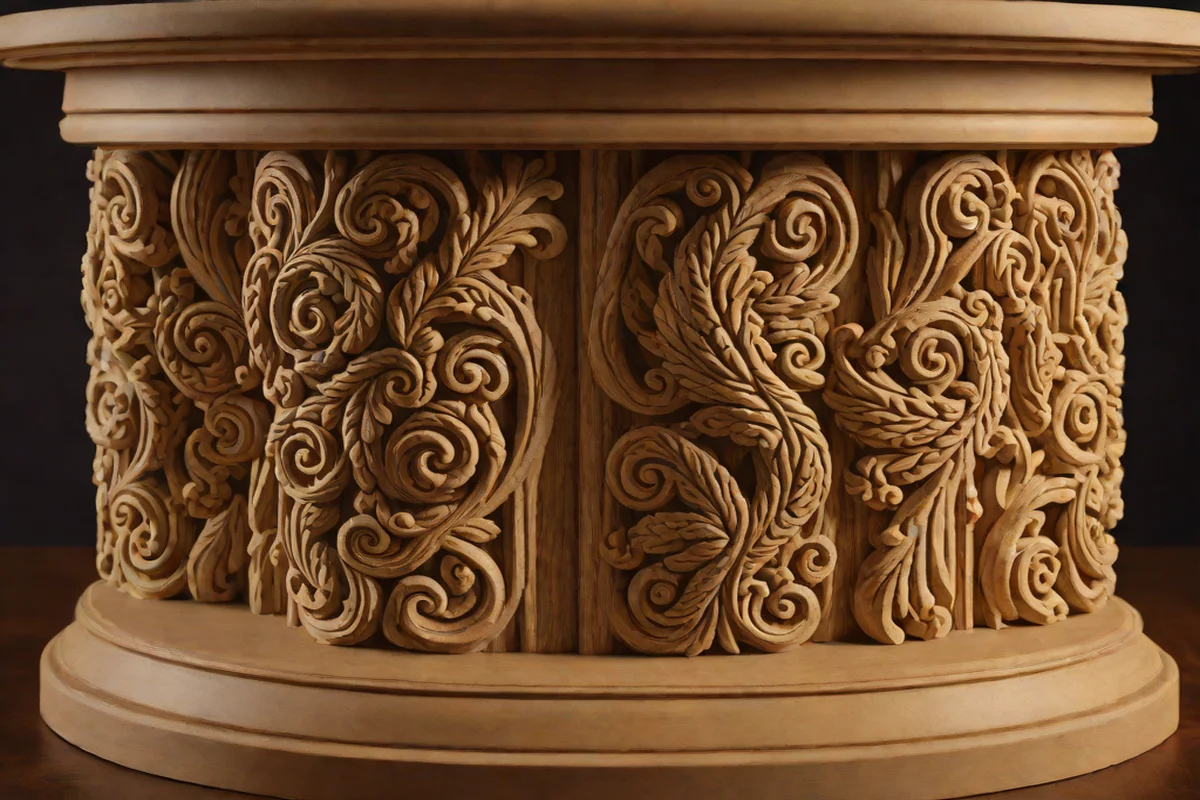 Hand-Carved Traditional Twist Pedestals - Round Wood Dining Table Ideas