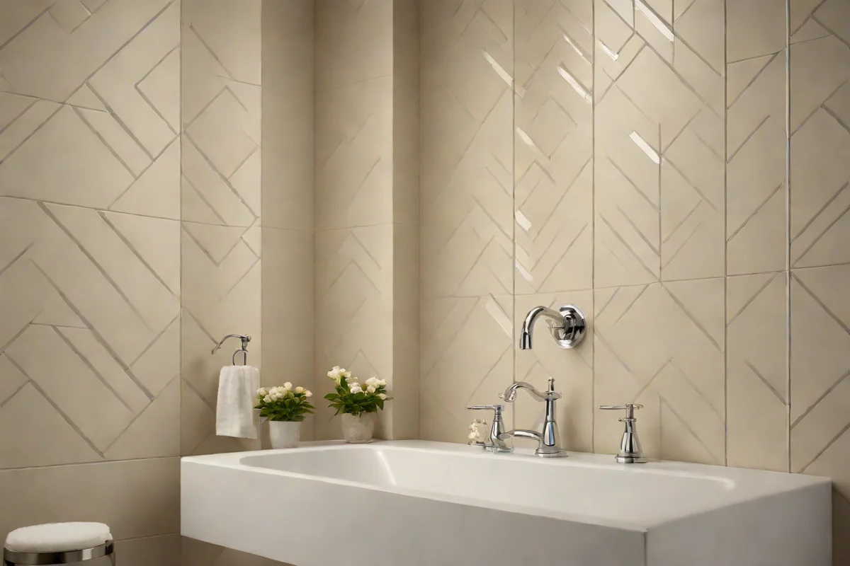 Pre-Cut Chevron Porcelain Inlays - Shower Tile Designs