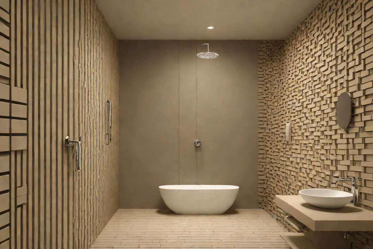 Vertically Stacked Linear Kit-Kat Tiles - Shower Tile Designs