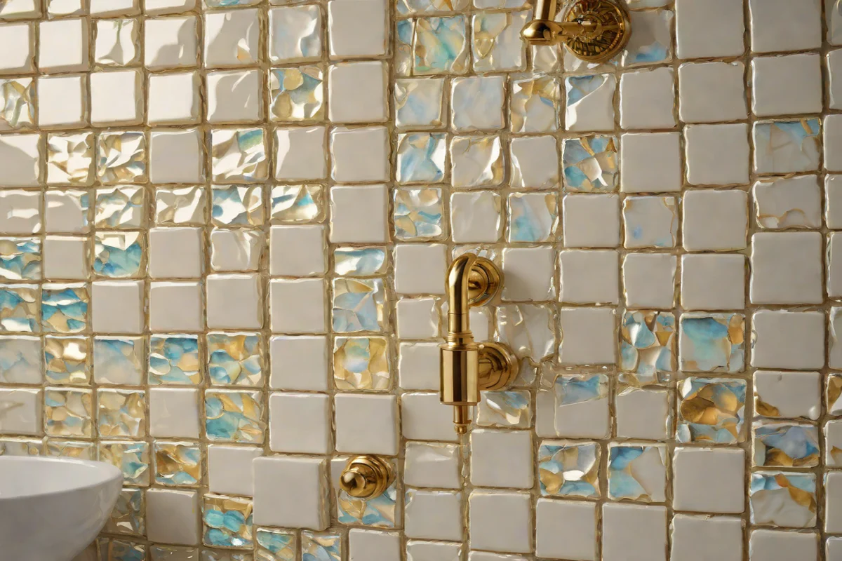 Iridescent Zellige Handmade Squares - Shower Tile Designs