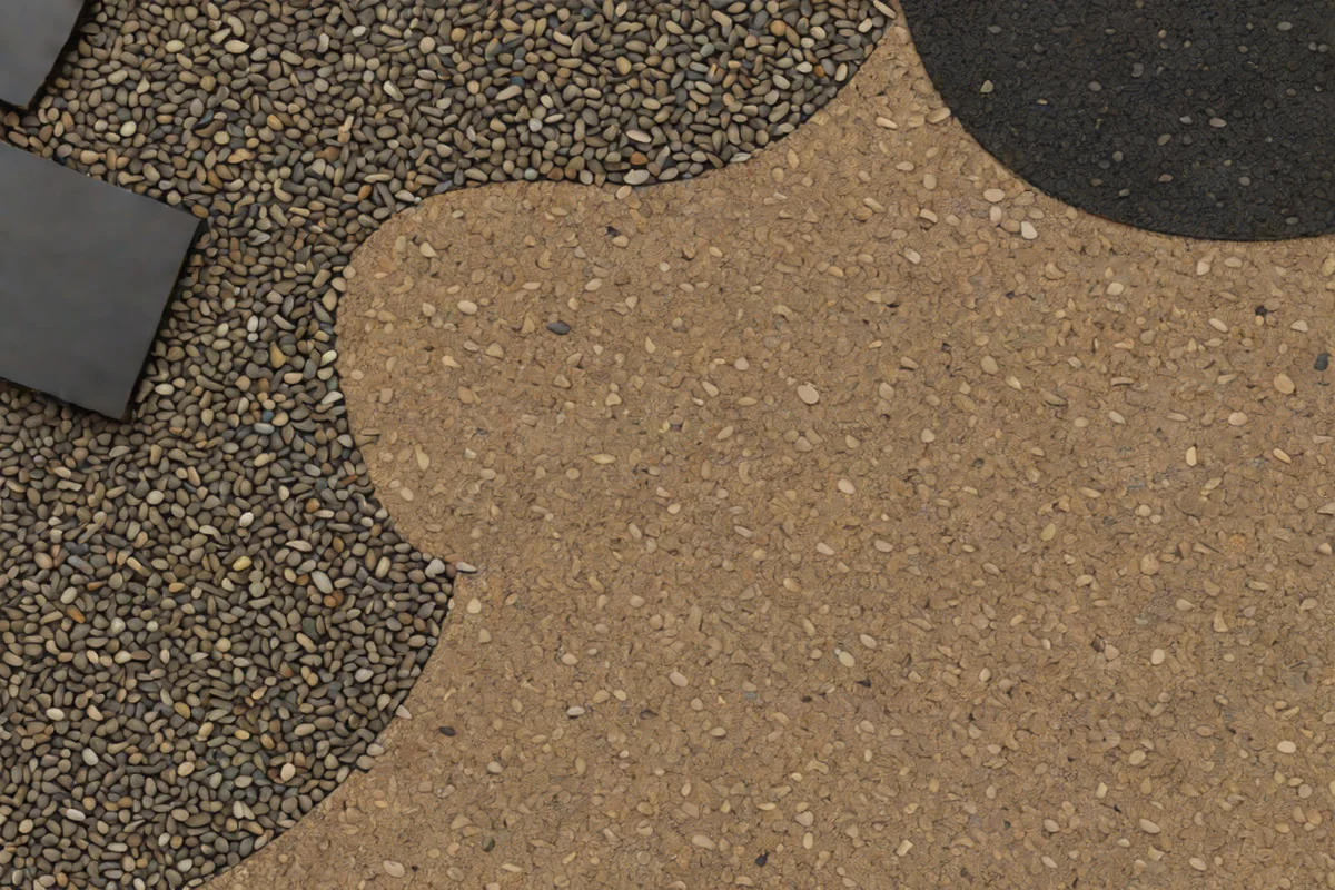 Seamless Crushed Stone and Gravel Floor Plans - Small Backyard Layout Ideas