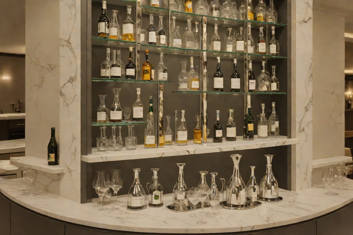 Custom Glass Decanter Hospitality Stations - Style a Dining Room Credenza