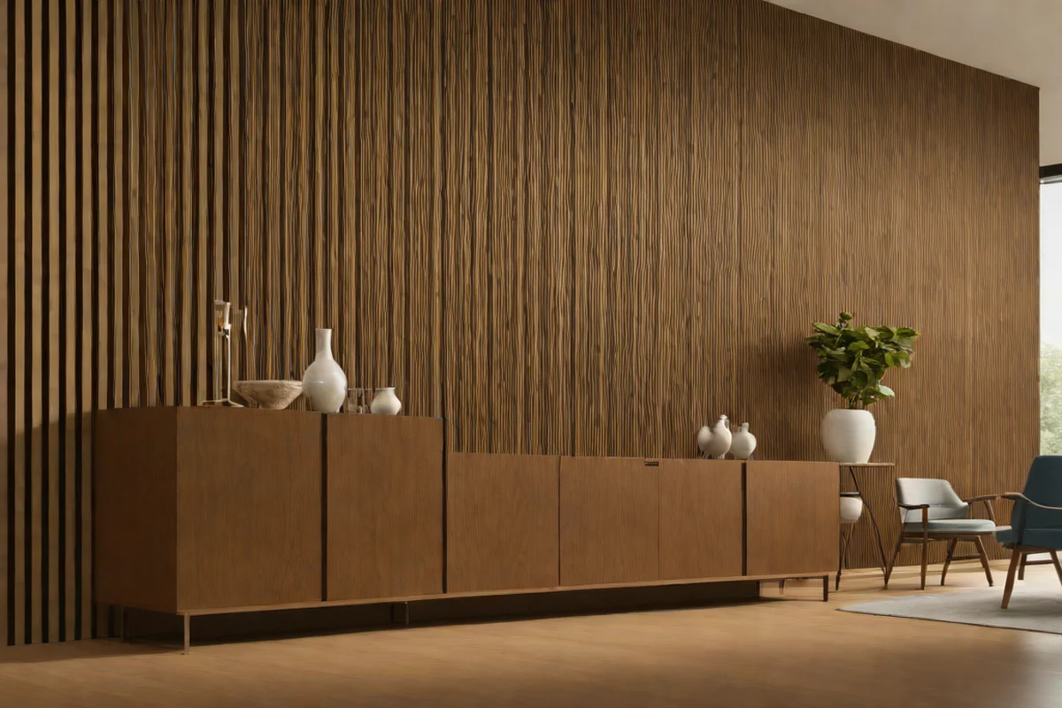 Linear Rhythm Slat Wall Matched Linings - Style a Dining Room Credenza