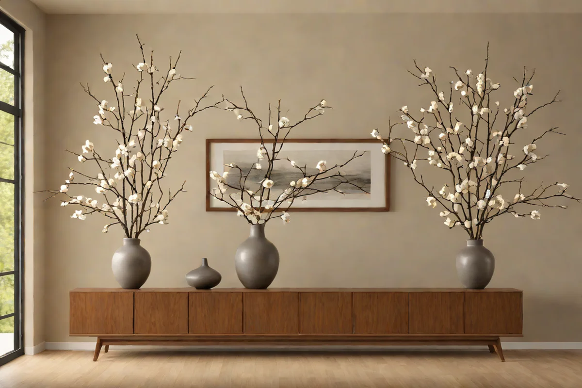 Symmetrical Axial Branch Curation - Style a Dining Room Credenza
