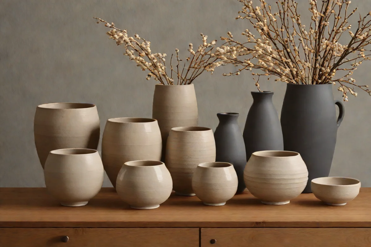 Hand-Thrown Wabi-Sabi Stoneware Trios - Style a Dining Room Credenza