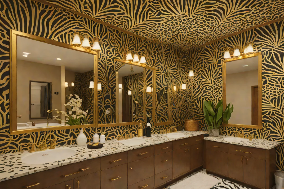 Low-Slung Horizontal Safari Cheetah Prints - Wallpaper Ideas for Powder Rooms