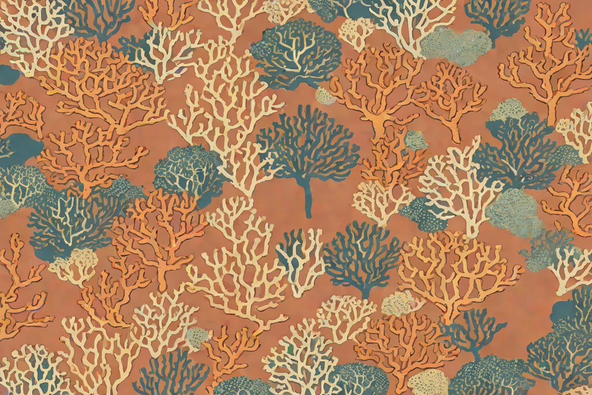 Thick Layered Coral Reef Coral Matrices - Wallpaper Ideas for Powder Rooms