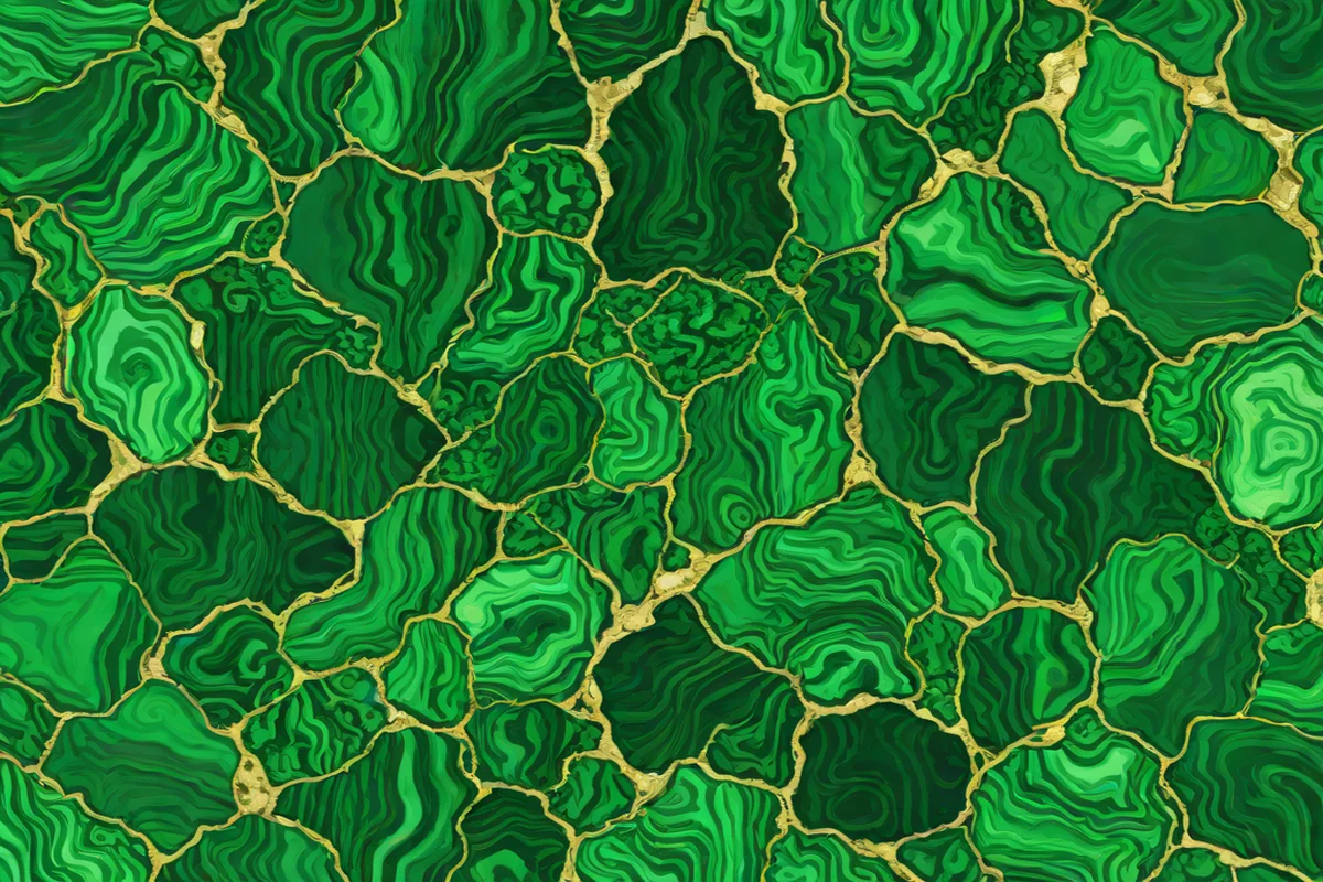 Layered Dual-Texture Emerald Malachite Prints - Wallpaper Ideas for Powder Rooms