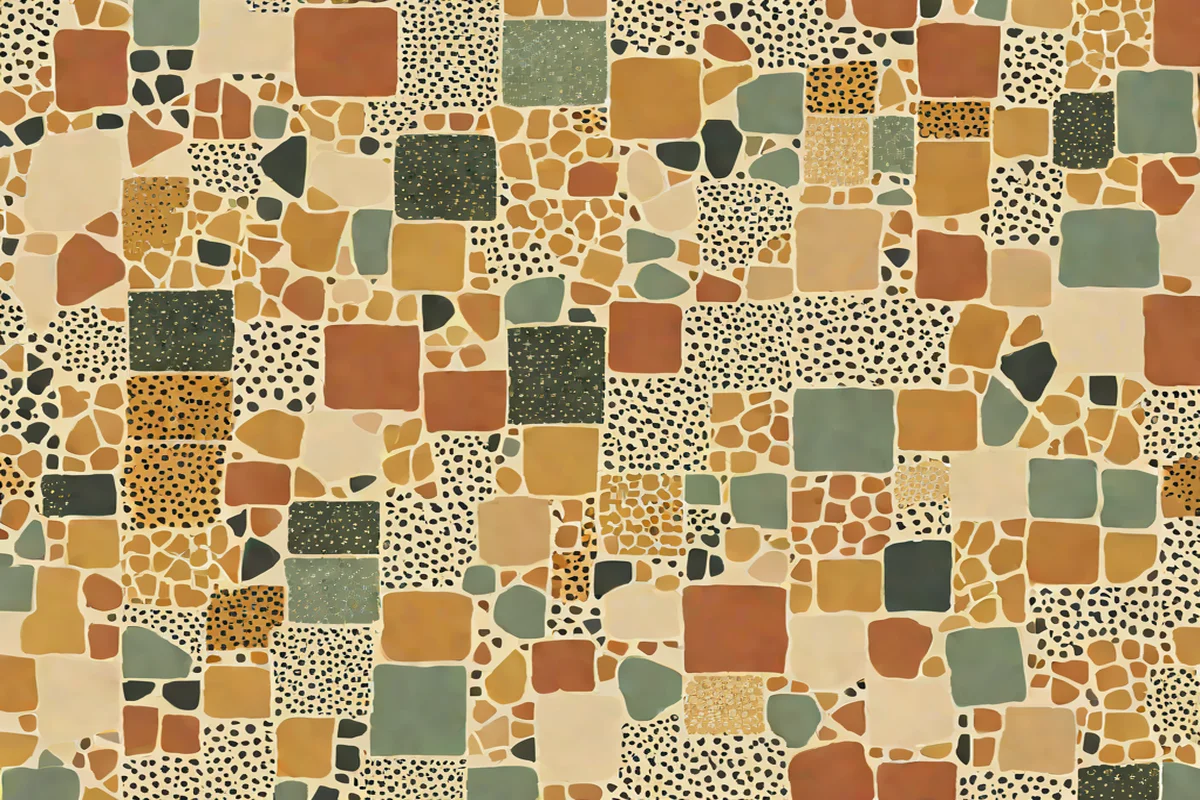 Hand-Thrown Terrazzo-Patterned Geometric Grids - Wallpaper Ideas for Powder Rooms