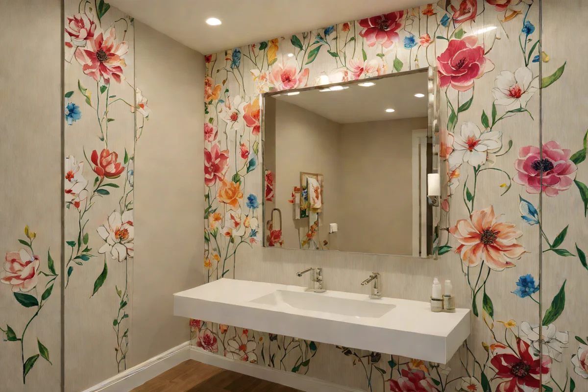 Clear Acrylic Floating Wallpaper Shadowbox Panels - Wallpaper Ideas for Powder Rooms