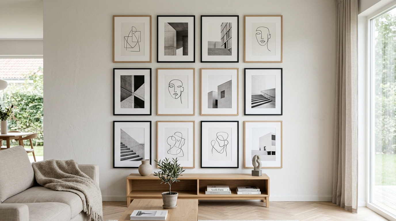 Arrange a Minimalist Gallery Wall With Muted Art