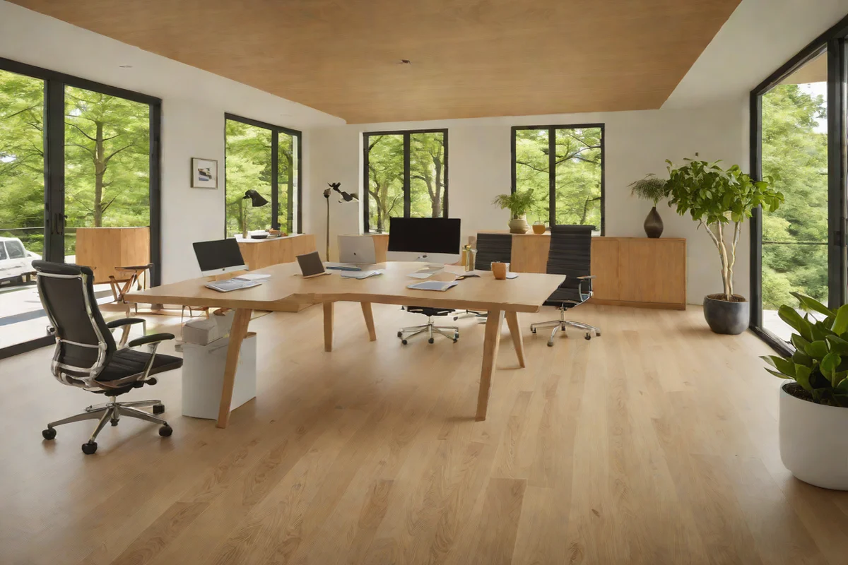 Monolithic Engineered White Oak Slabs - Best Flooring Options for a Durable Workspace