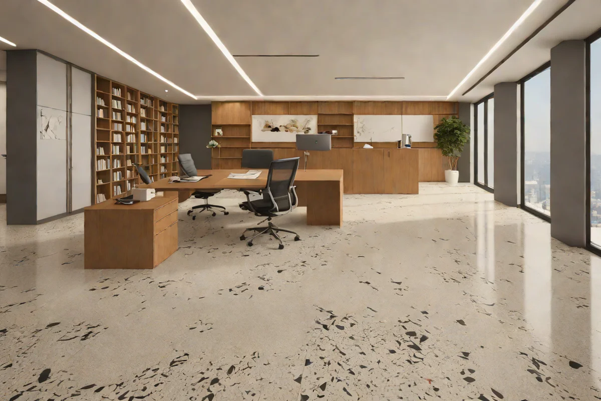 Solid Terrazzo Mineral Composite Tiles - Best Flooring Options for a Durable Workspace