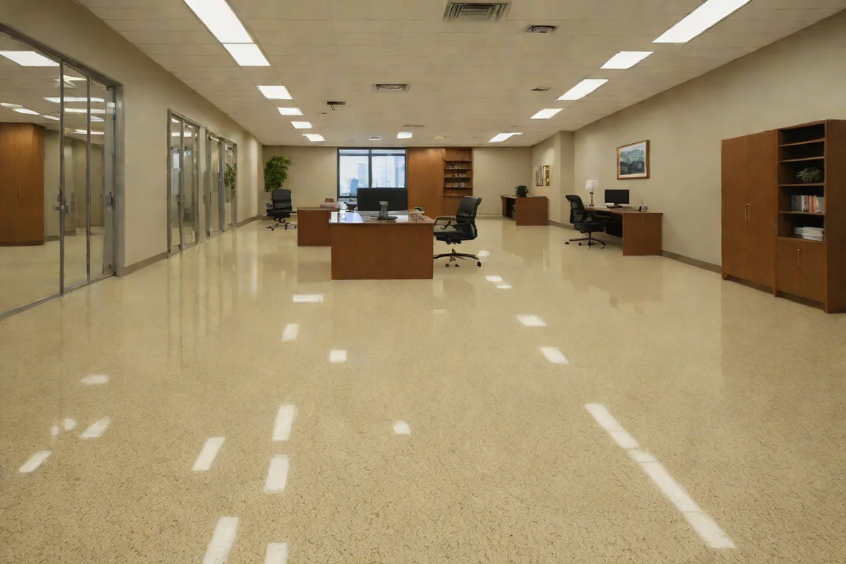 Terrazzo-Style Poured Epoxy Horizons - Best Flooring Options for a Durable Workspace
