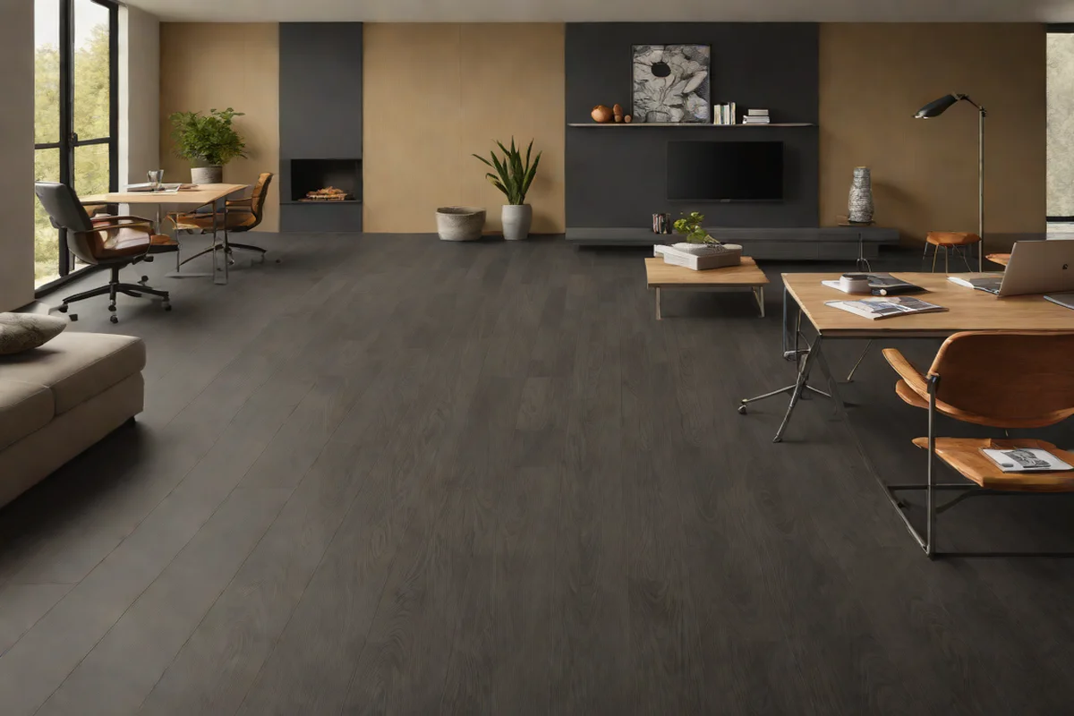 The Graphic Soul of Matte Charcoal Porcelain Planks - Best Flooring Options for a Durable Workspace