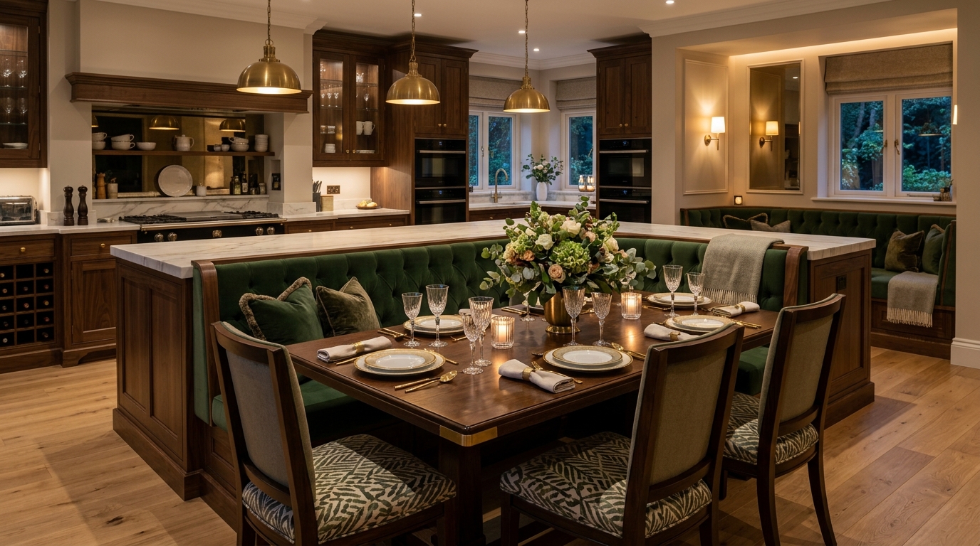Build an Attached Banquette Bench Into the Island