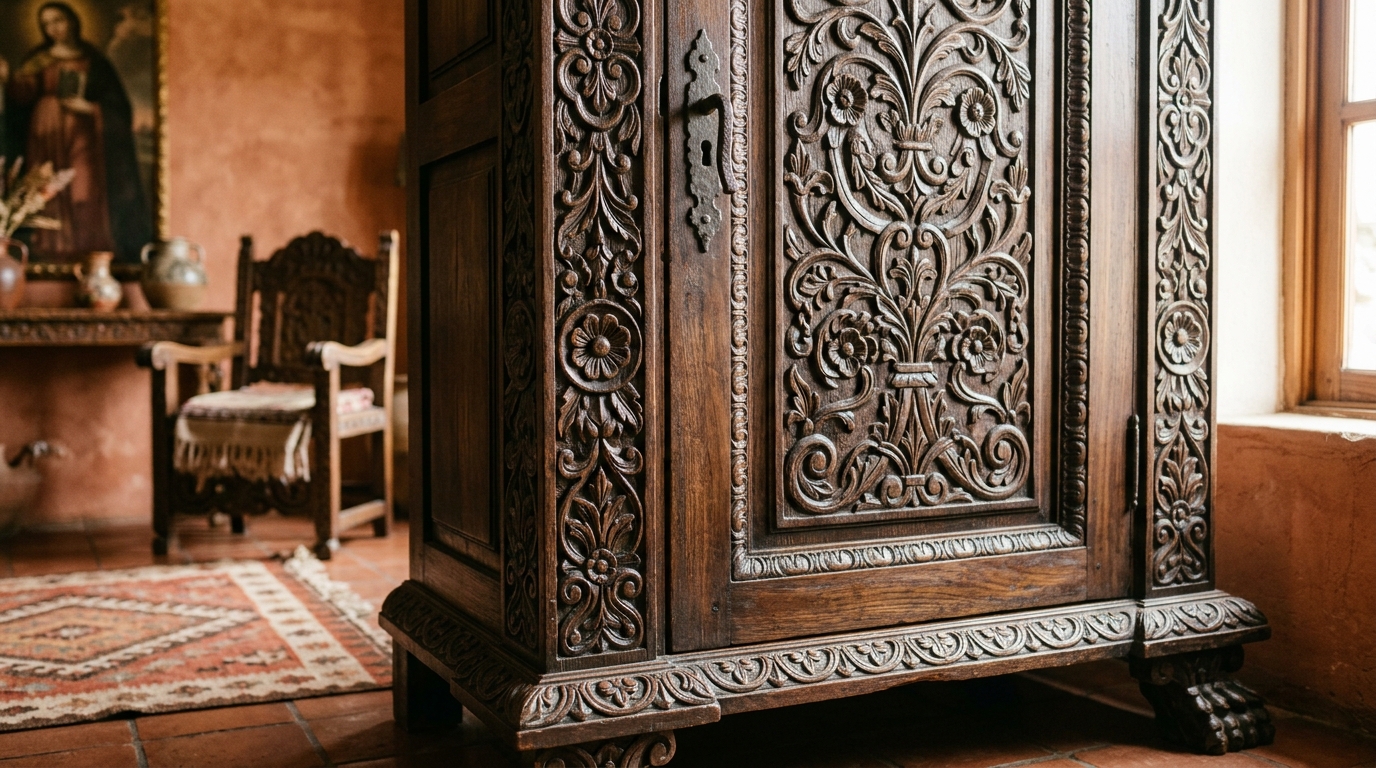 Carved Dark Wood Furniture
