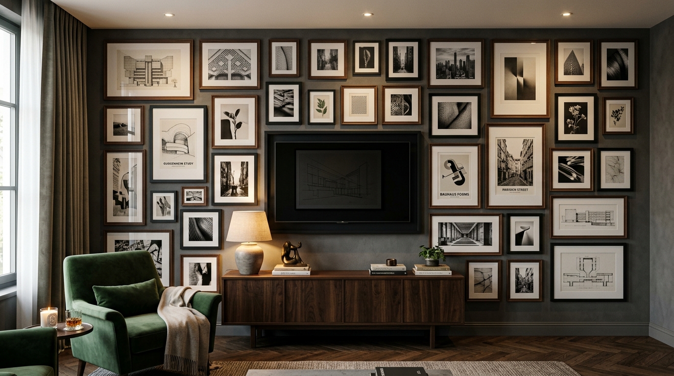 Conceal the Screen Within a Framed Gallery Wall