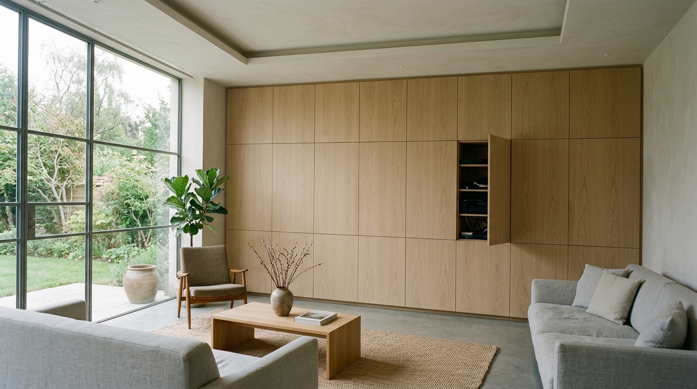 Concealed Handle-Free Storage Walls