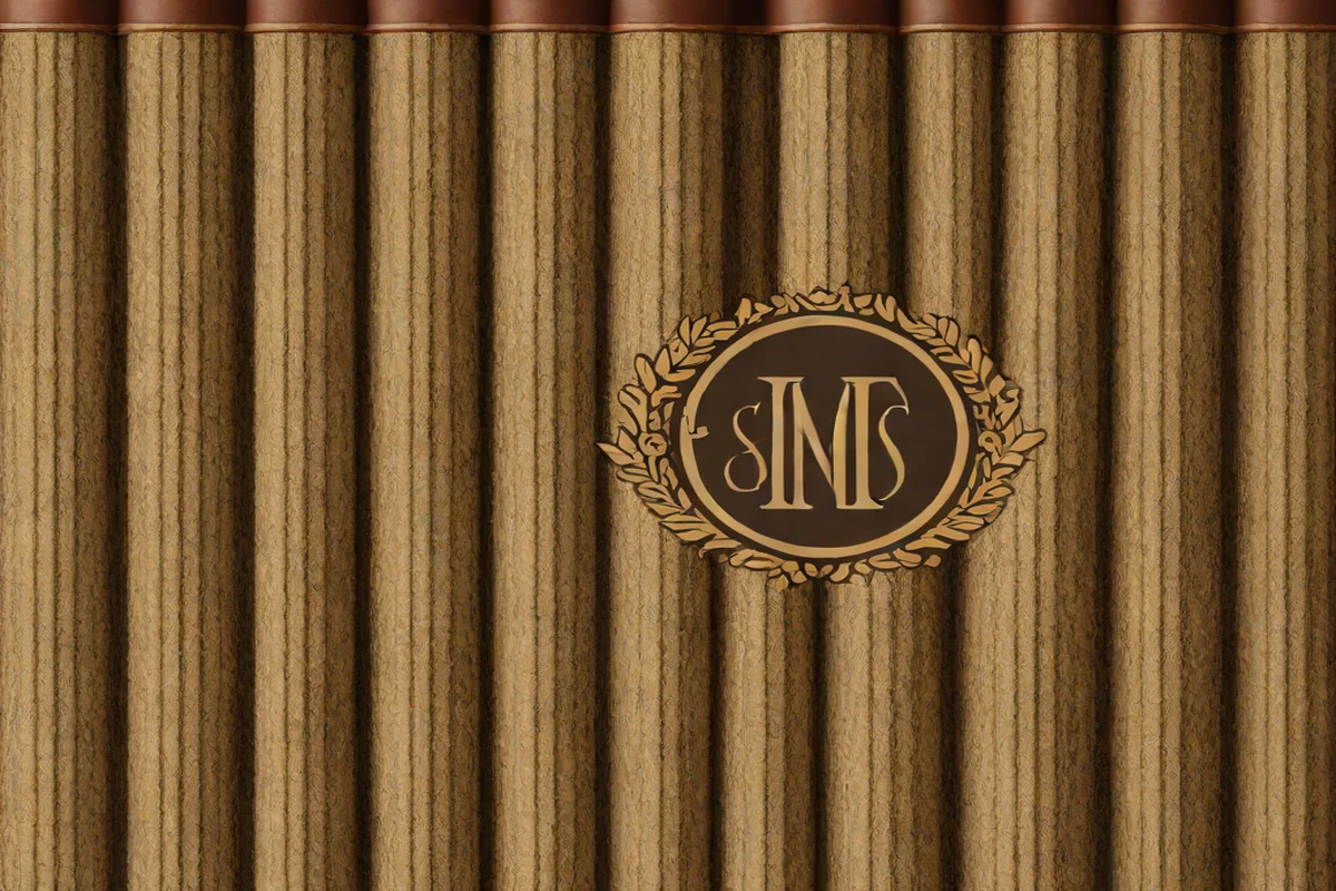 Custom Monogrammed Heavy Tweed Draperies Custom Monogrammed Heavy Tweed Draperies - Dark Academia Interior Design