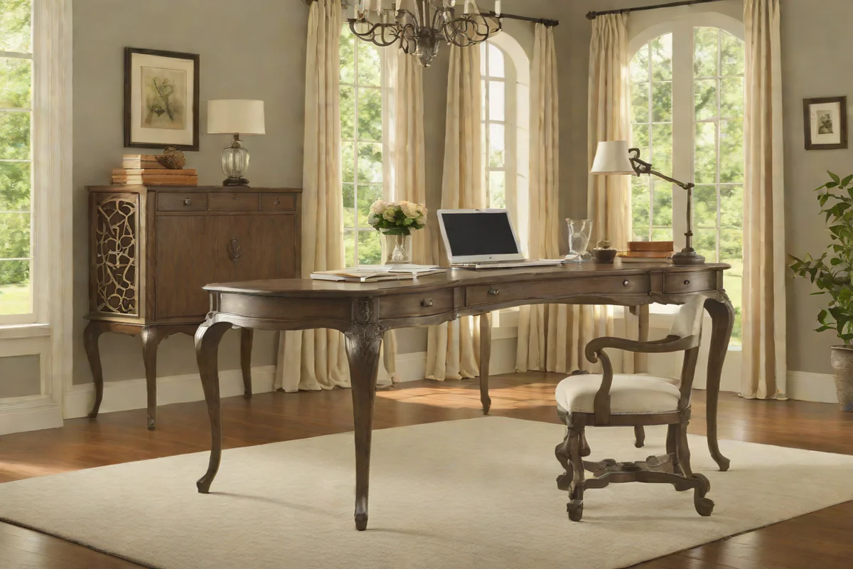 Curved Cabriole Writing Desk Silhouettes Curved Cabriole Writing Desk Silhouettes - Dark Academia Interior Design