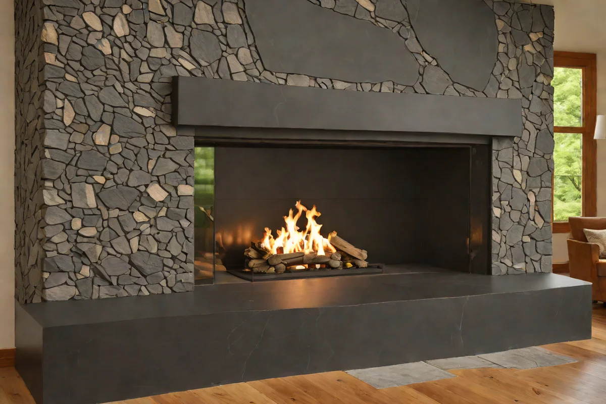 Hand-Cleft Tectonic Slate Hearth Plinths Hand-Cleft Tectonic Slate Hearth Plinths - Dark Academia Interior Design