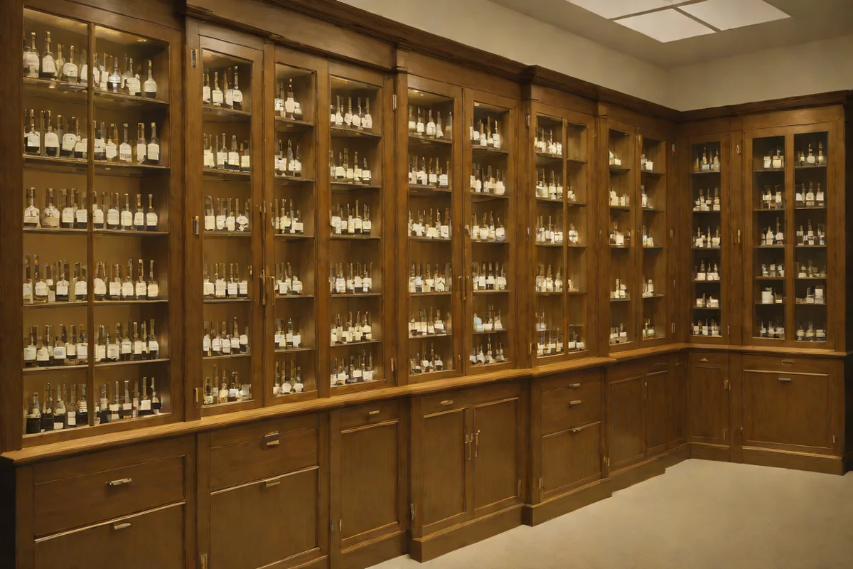 Clear Glass-Inlaid Apothecary Specimen Cabinets Clear Glass-Inlaid Apothecary Specimen Cabinets - Dark Academia Interior Design