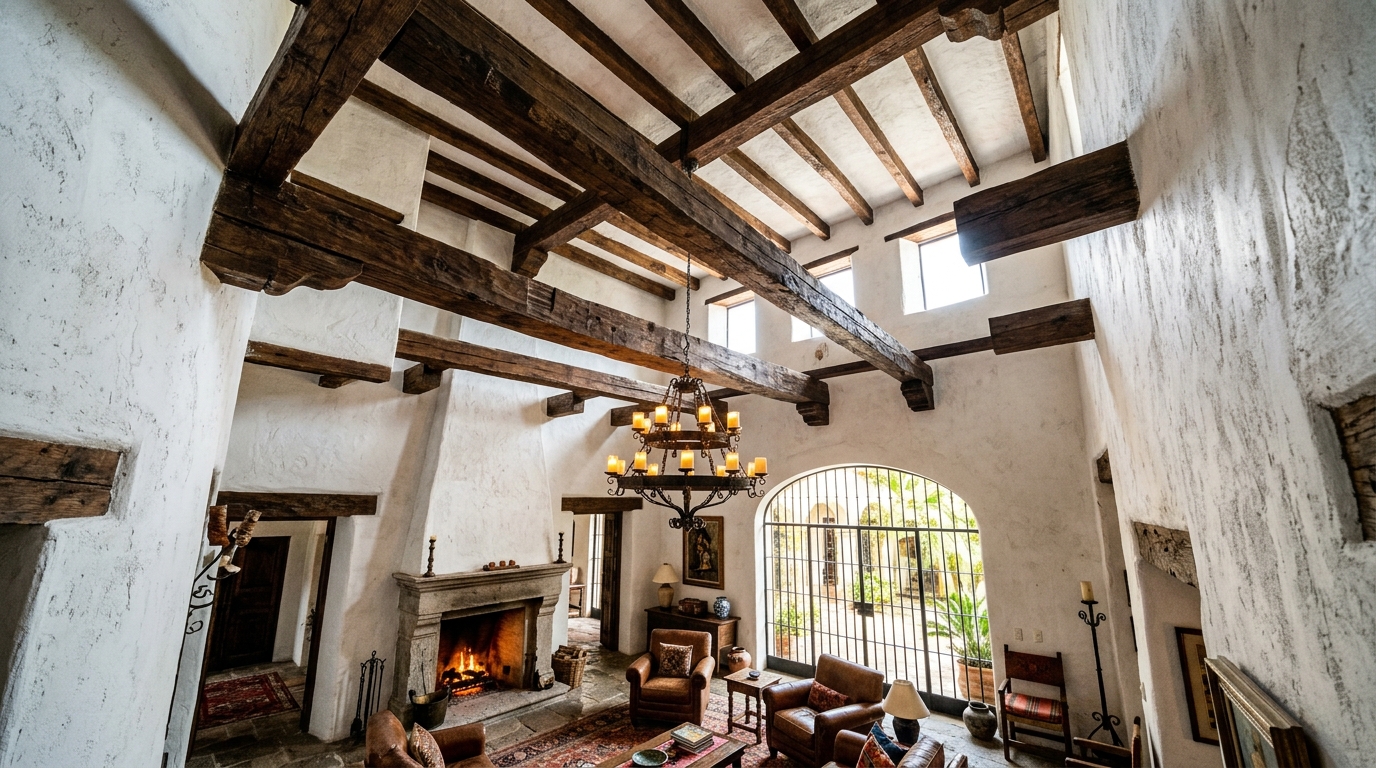 Exposed Dark Wood Beams