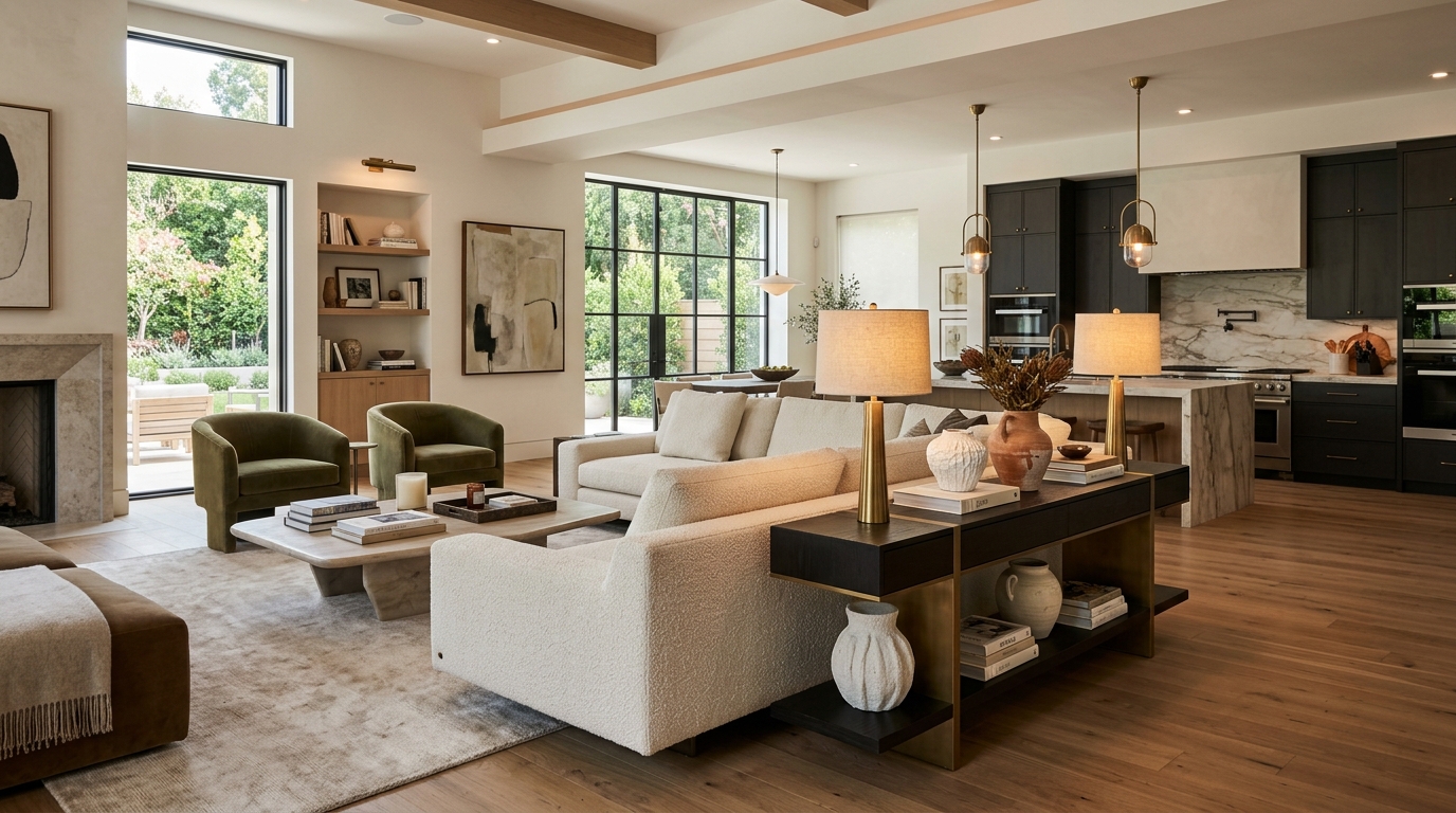 Float the Sofa to Create an Instant Visual Hallway