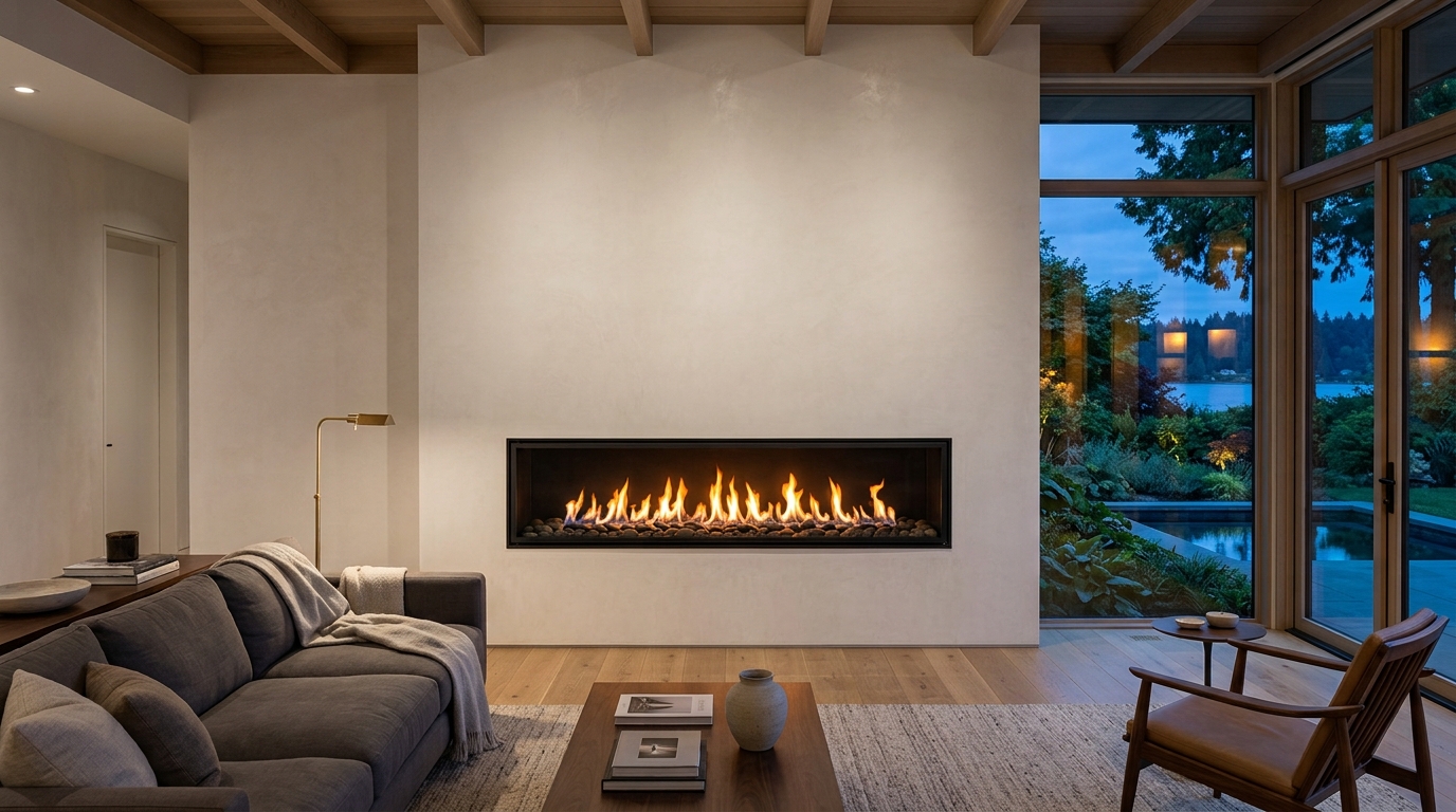 Floating Linear Fireplace Disguise