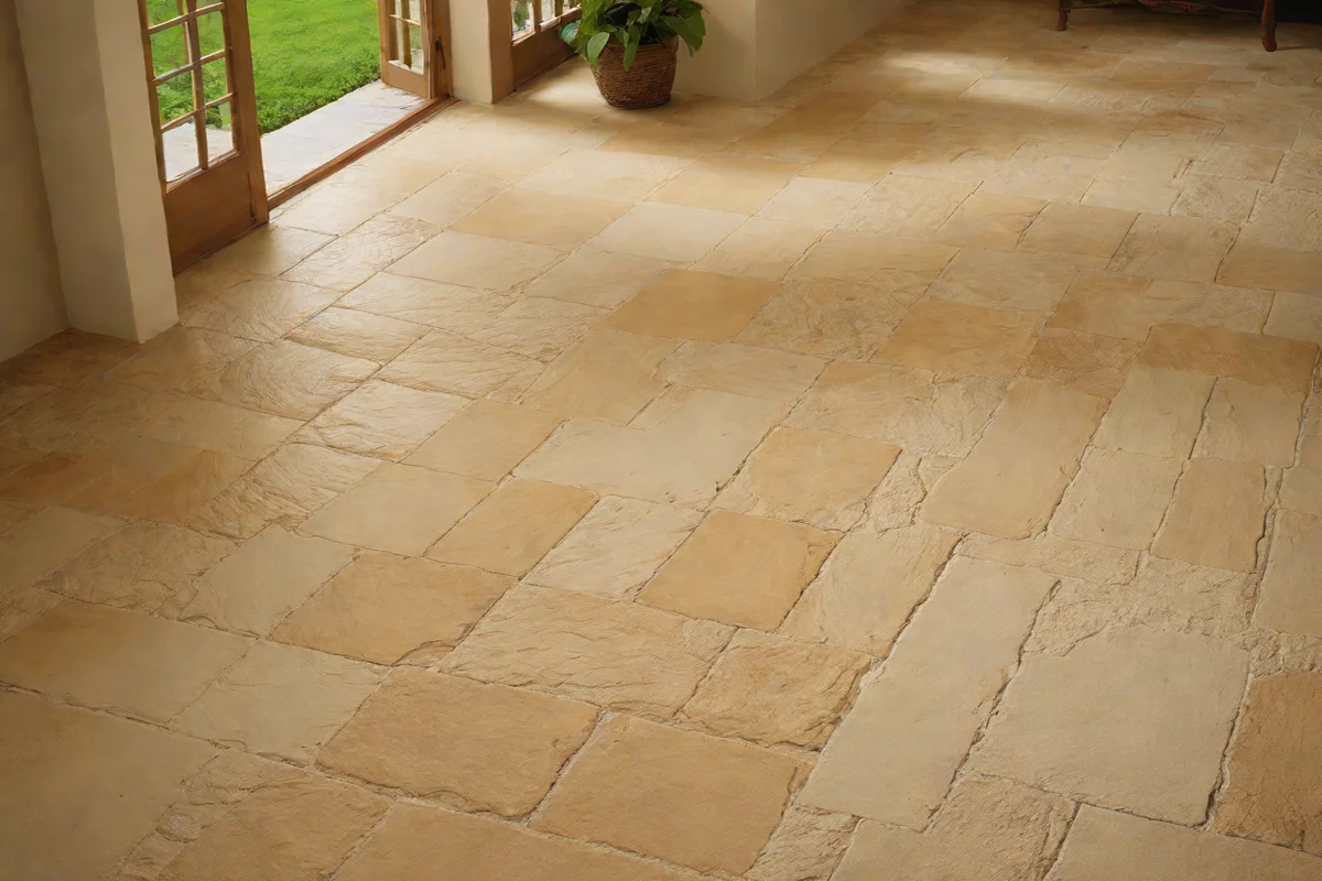 Thick Layered Limestone Threshold Crossings - French Country Aesthetic