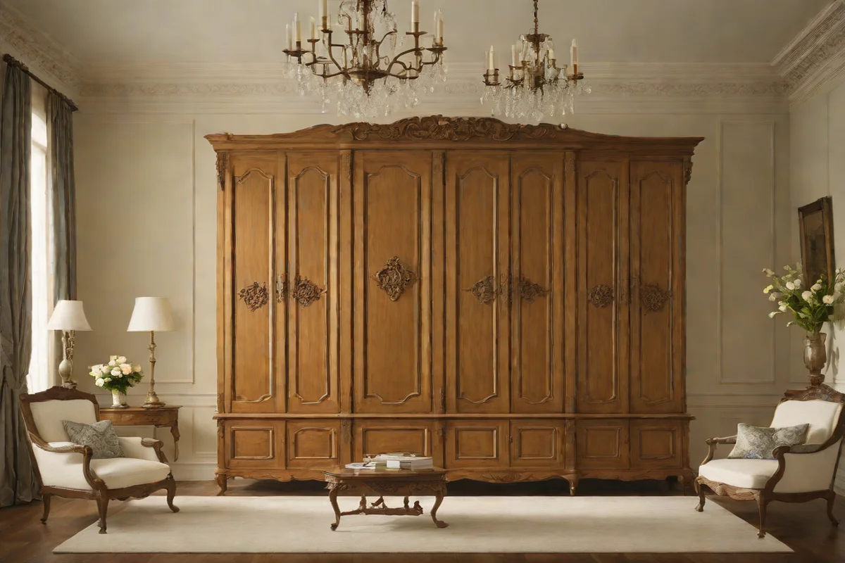 Symmetrical Axial Armoire Placement - French Country Aesthetic