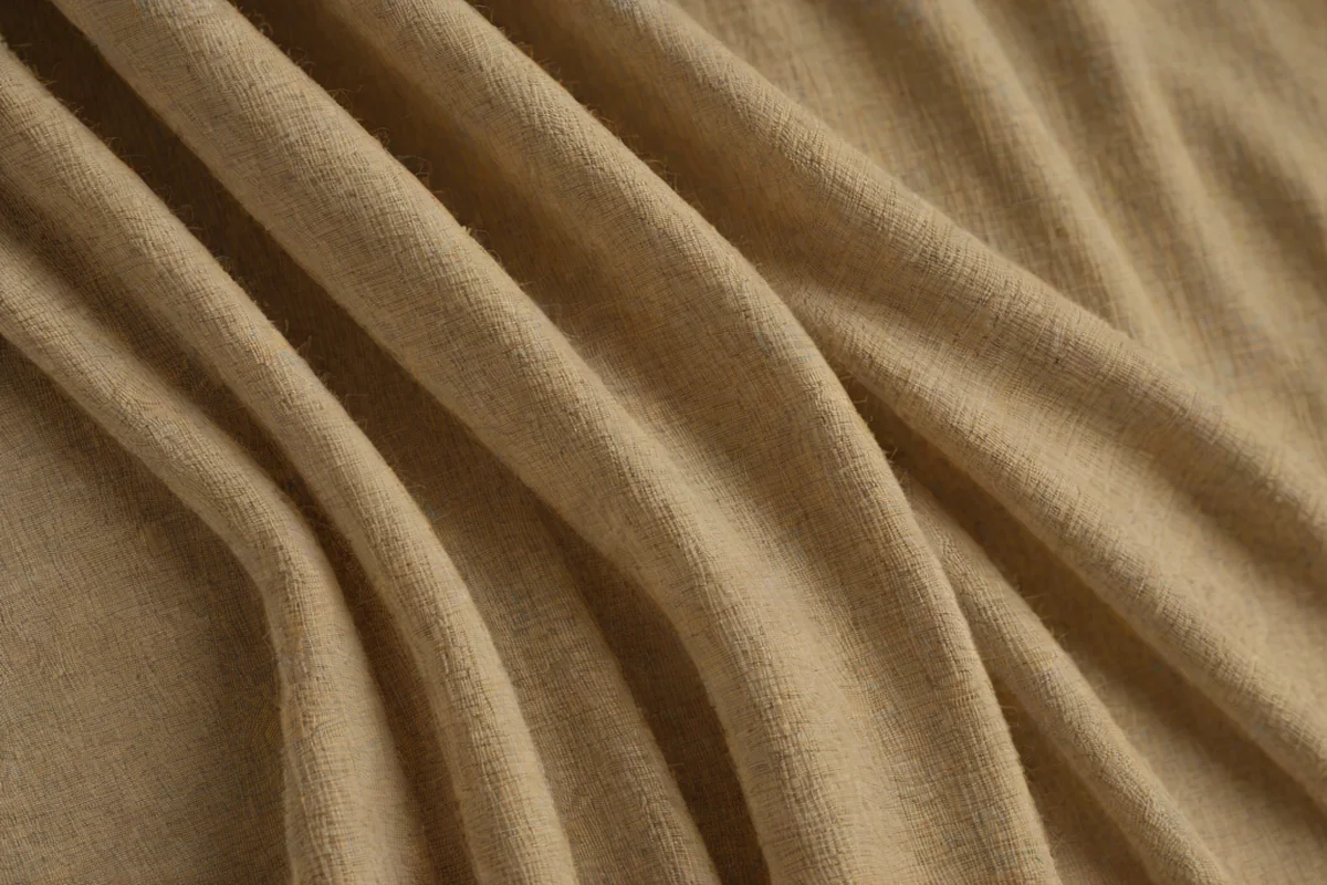 Layered Dual-Texture Raw Flax Linen Draperies - French Country Aesthetic