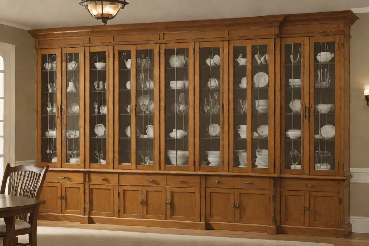Clear Glass-Inlaid Buffet and Hutch Portals - French Country Aesthetic