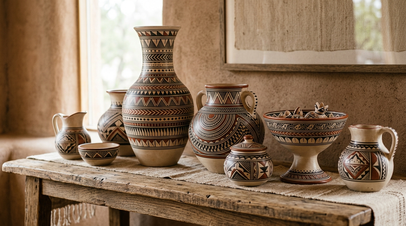 Hand-Painted Pottery Displays