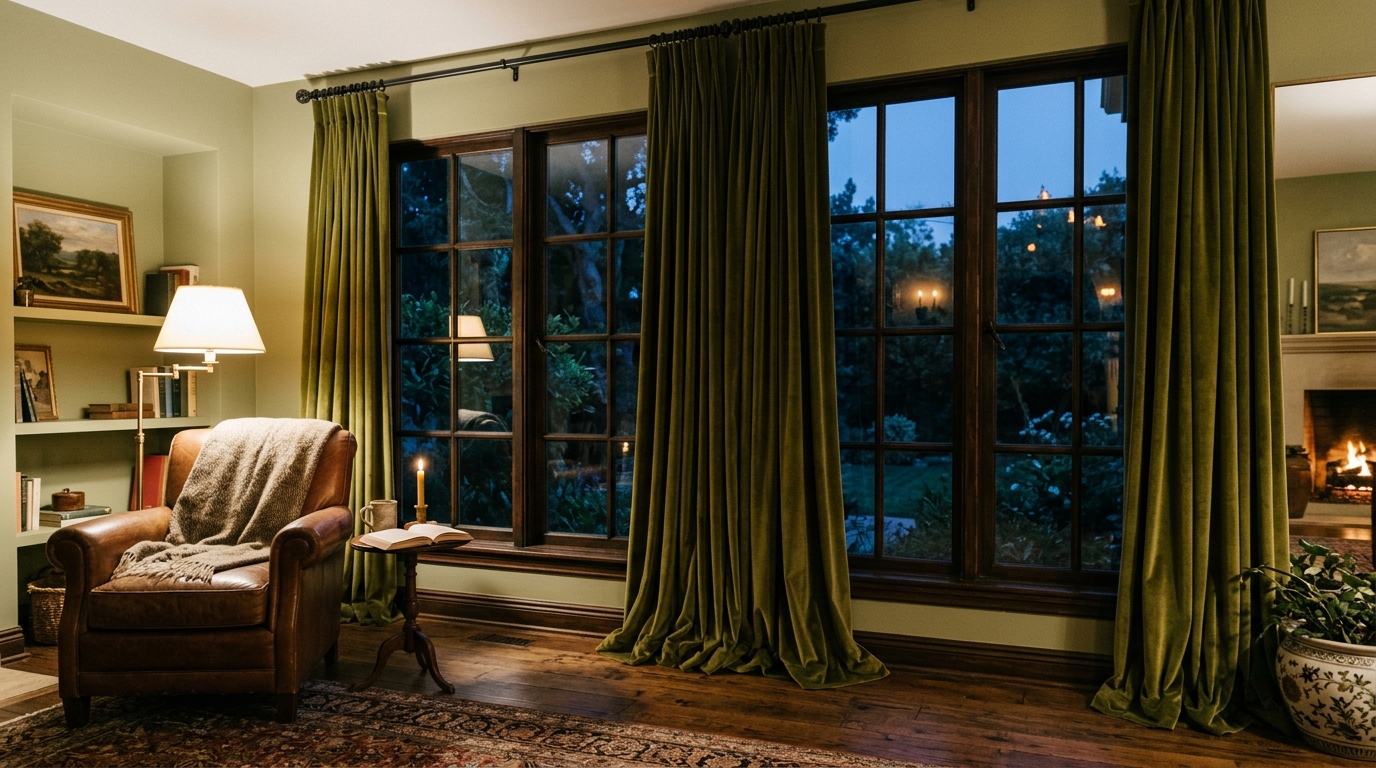 Heavy Velvet Window Drapes