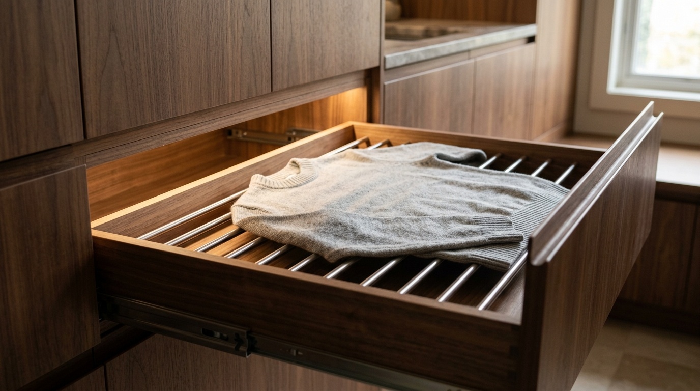 Hidden Pull-Out Drying Racks
