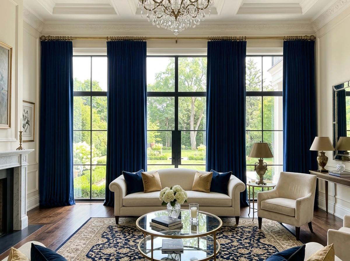 High and Wide Drapery Installation