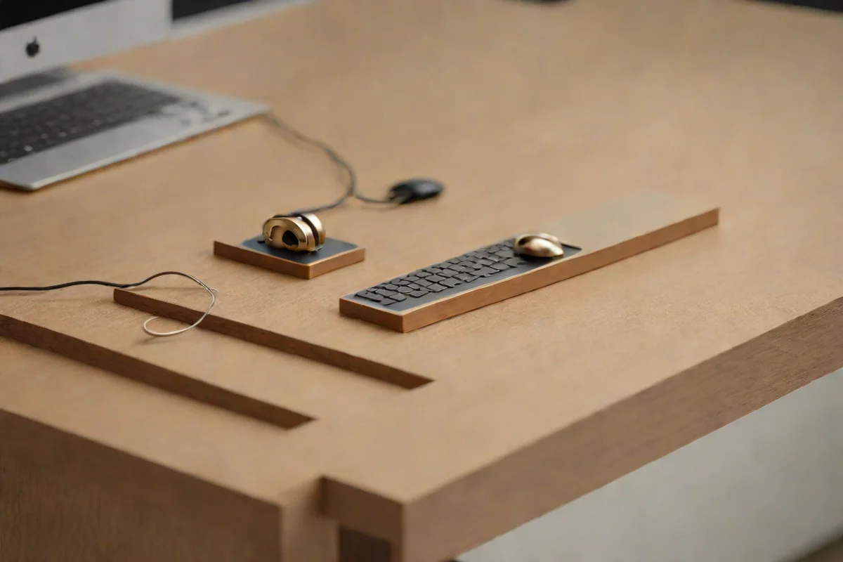 Minimalist Concealed Desktop Grommet Insets Minimalist Concealed Desktop Grommet Insets - Home Office Organization Hacks